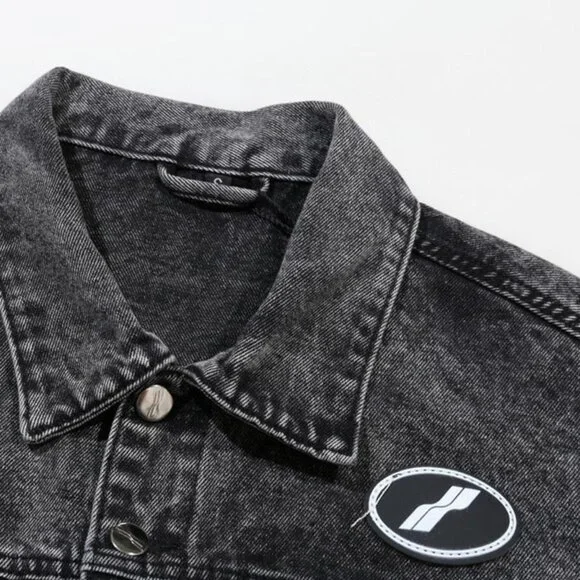 We11done Distressed Denim Jacket Black